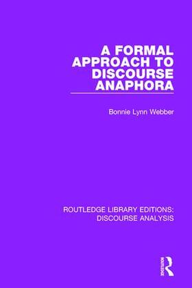 Webber |  A Formal Approach to Discourse Anaphora | Buch |  Sack Fachmedien