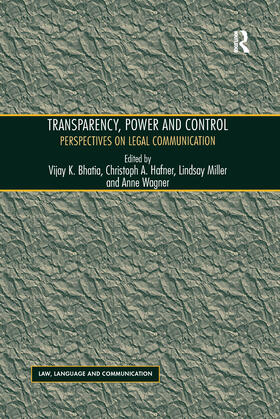 Hafner / Wagner / Bhatia |  Transparency, Power, and Control | Buch |  Sack Fachmedien