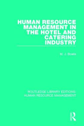 Boella |  Human Resource Management in the Hotel and Catering Industry | Buch |  Sack Fachmedien