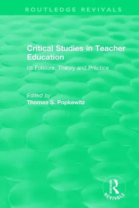 Popkewitz |  Critical Studies in Teacher Education | Buch |  Sack Fachmedien