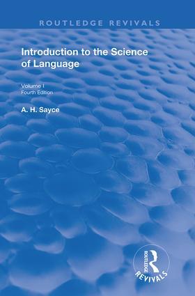 Sayce |  INTRODUCTION TO THE SCIENCE OF LANG | Buch |  Sack Fachmedien