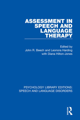 Beech / Harding |  Assessment in Speech and Language Therapy | Buch |  Sack Fachmedien