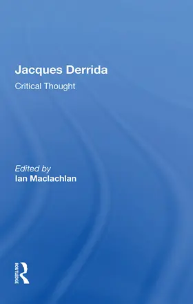 Maclachlan |  Jacques Derrida | Buch |  Sack Fachmedien