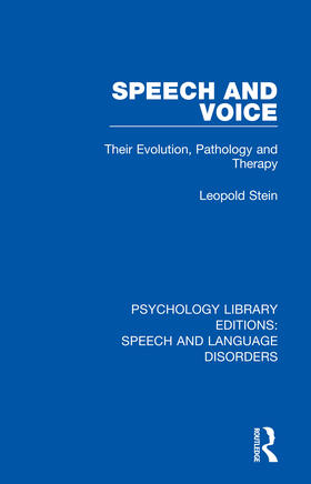 Stein |  Speech and Voice | Buch |  Sack Fachmedien
