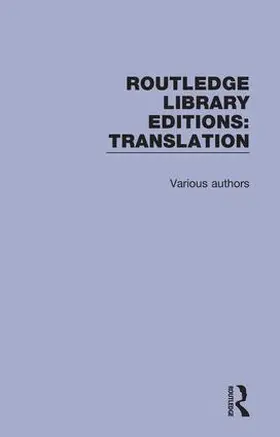 Various |  Routledge Library Editions: Translation | Buch |  Sack Fachmedien