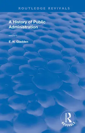 Gladden |  A History of Public Administration | Buch |  Sack Fachmedien