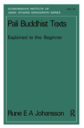 Johansson |  Pali Buddhism Texts Nims14 | Buch |  Sack Fachmedien