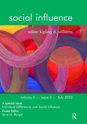 Burger |  Individual Differences and Social Influence | Buch |  Sack Fachmedien