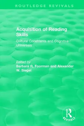 Foorman / Siegel |  Acquisition of Reading Skills (1986) | Buch |  Sack Fachmedien