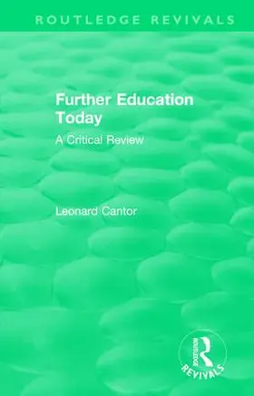 Cantor |  : Further Education Today (1979) | Buch |  Sack Fachmedien