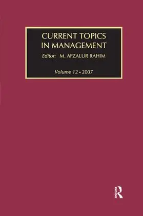 Rahim |  Current Topics in Management | Buch |  Sack Fachmedien