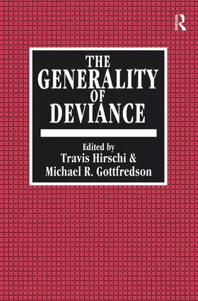 Hirschi |  The Generality of Deviance | Buch |  Sack Fachmedien