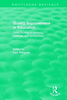 Parsons |  Quality Improvement in Education | Buch |  Sack Fachmedien