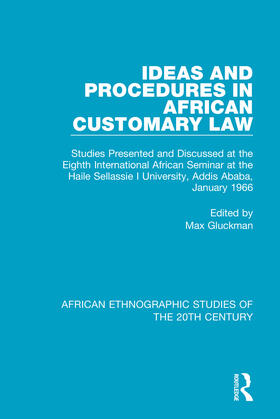 Gluckman |  Ideas and Procedures in African Customary Law | Buch |  Sack Fachmedien