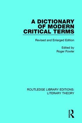 Fowler |  A Dictionary of Modern Critical Terms | Buch |  Sack Fachmedien