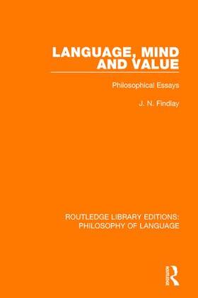 Findlay |  Language, Mind and Value | Buch |  Sack Fachmedien