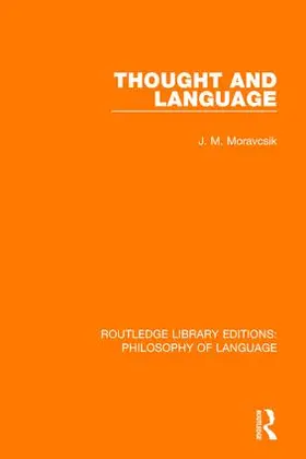 Moravcsik |  Thought and Language | Buch |  Sack Fachmedien