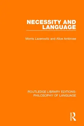 Lazerowitz / Ambrose |  Necessity and Language | Buch |  Sack Fachmedien