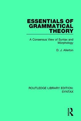 Allerton |  Essentials of Grammatical Theory | Buch |  Sack Fachmedien