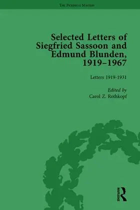 Rothkopf |  Selected Letters of Siegfried Sassoon and Edmund Blunden, 1919-1967 Vol 1 | Buch |  Sack Fachmedien