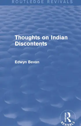 Bevan |  Thoughts on Indian Discontents (Routledge Revivals) | Buch |  Sack Fachmedien