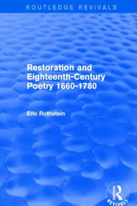 Rothstein |  Restoration and Eighteenth-Century Poetry 1660-1780 | Buch |  Sack Fachmedien