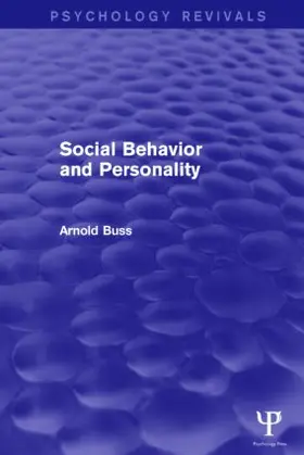 Buss |  Social Behavior and Personality | Buch |  Sack Fachmedien