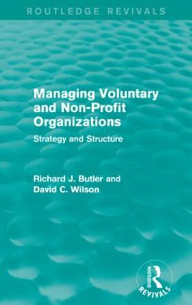 Butler / Wilson |  Managing Voluntary and Non-Profit Organizations | Buch |  Sack Fachmedien