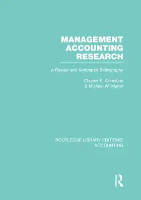 Klemstine / Maher |  Management Accounting Research | Buch |  Sack Fachmedien