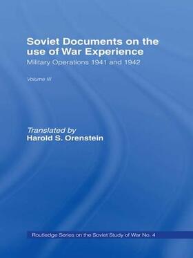 Orenstein |  Soviet Documents on the Use of War Experience | Buch |  Sack Fachmedien