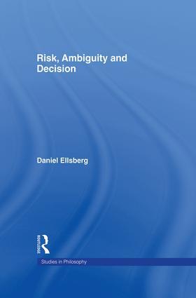 Ellsberg |  Risk, Ambiguity and Decision | Buch |  Sack Fachmedien