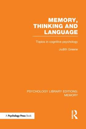 Greene |  Memory, Thinking and Language (PLE | Buch |  Sack Fachmedien