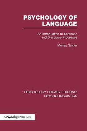 Singer |  Psychology of Language (PLE | Buch |  Sack Fachmedien