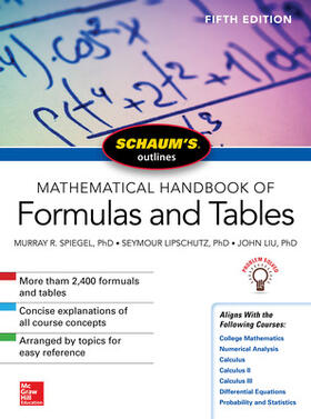 Liu / Lipschutz / Spiegel |  Schaum's Outline of Mathematical Handbook of Formulas and Tables, Fifth Edition | Buch |  Sack Fachmedien