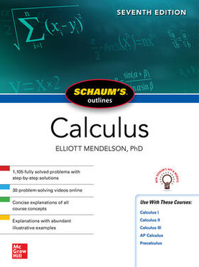 Mendelson |  Schaum's Outline of Calculus, Seventh Edition | Buch |  Sack Fachmedien