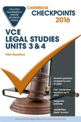 Mountford |  Cambridge Checkpoints Vce Legal Studies Units 3 and 4 2016 and Quiz Me More | Buch |  Sack Fachmedien