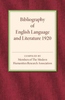  Bibliography of English Language and Literature 1920 | Buch |  Sack Fachmedien