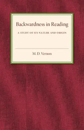 Vernon |  Backwardness in Reading | Buch |  Sack Fachmedien