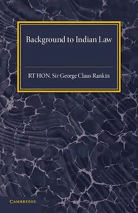 Rankin |  Background to Indian Law | Buch |  Sack Fachmedien