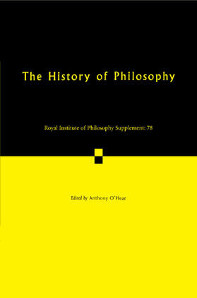 O'Hear |  History of Philosophy | Buch |  Sack Fachmedien