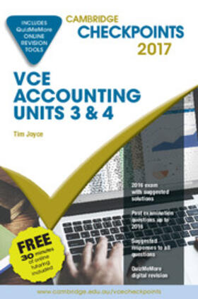 Joyce |  Cambridge Checkpoints VCE Accounting Units 3&4 2017 and Quiz Me More | Buch |  Sack Fachmedien
