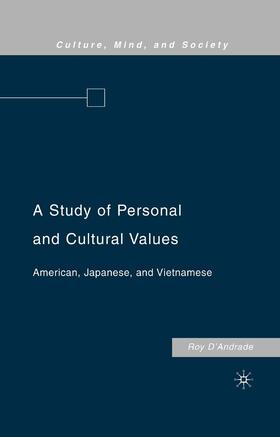 D'Andrade |  A Study of Personal and Cultural Values | Buch |  Sack Fachmedien