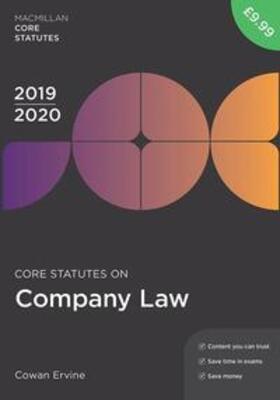 Ervine |  Core Statutes on Company Law 2019-20 | eBook | Sack Fachmedien