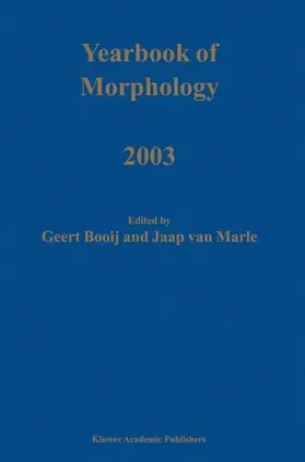 van Marle / Booij |  Yearbook of Morphology 2003 | Buch |  Sack Fachmedien