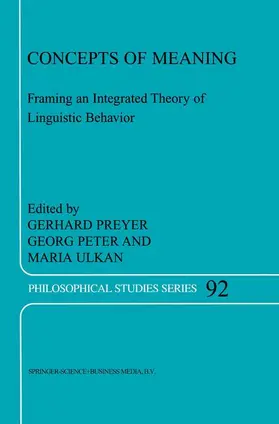 Preyer / Ulkan / Peter | Concepts of Meaning | Buch | 978-1-4020-1329-4 | sack.de