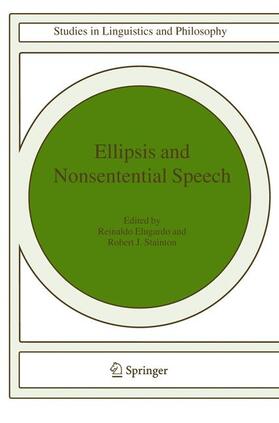 Stainton / Elugardo |  Ellipsis and Nonsentential Speech | Buch |  Sack Fachmedien