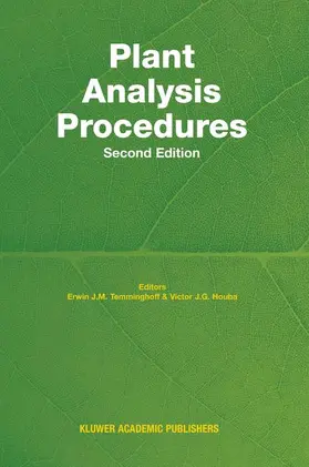 Temminghoff / Houba |  Plant Analysis Procedures | Buch |  Sack Fachmedien