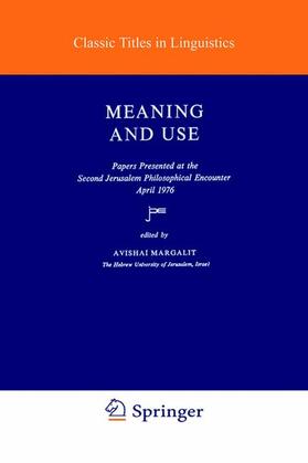 Margalit |  Meaning and Use | Buch |  Sack Fachmedien