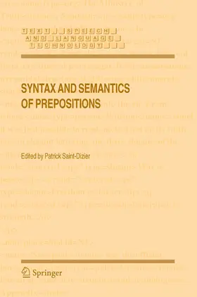 Saint-Dizier |  Syntax and Semantics of Prepositions | eBook | Sack Fachmedien