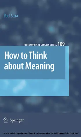 Saka | How to Think about Meaning | E-Book | sack.de